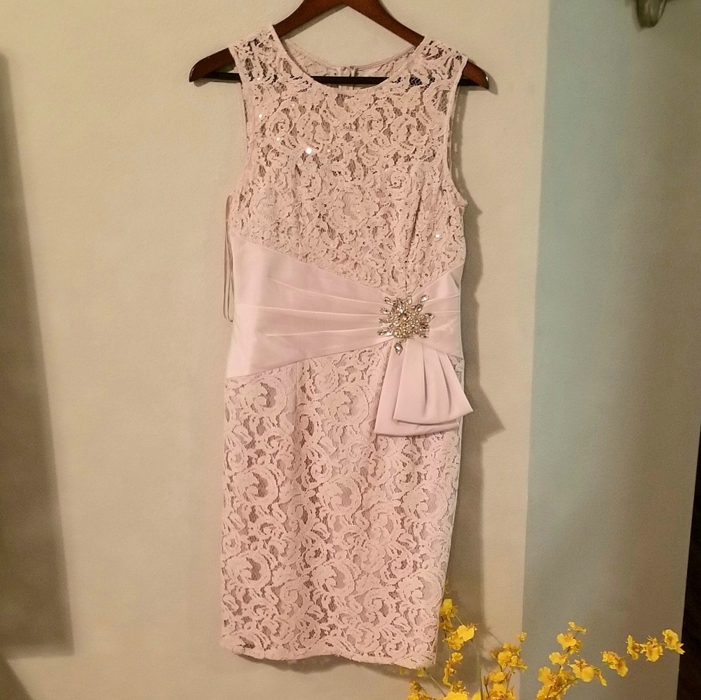 Eliza J. Ivory/cream cocktail dress.